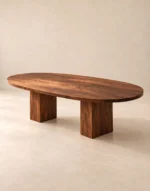 Minimalist Walnut Oval Dining Table