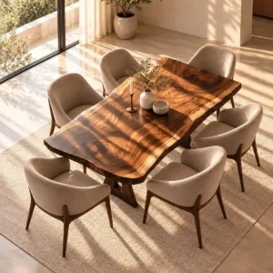 Sunlit Walnut Dining Room Retreat