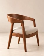 Walnut Curved Back Armchair